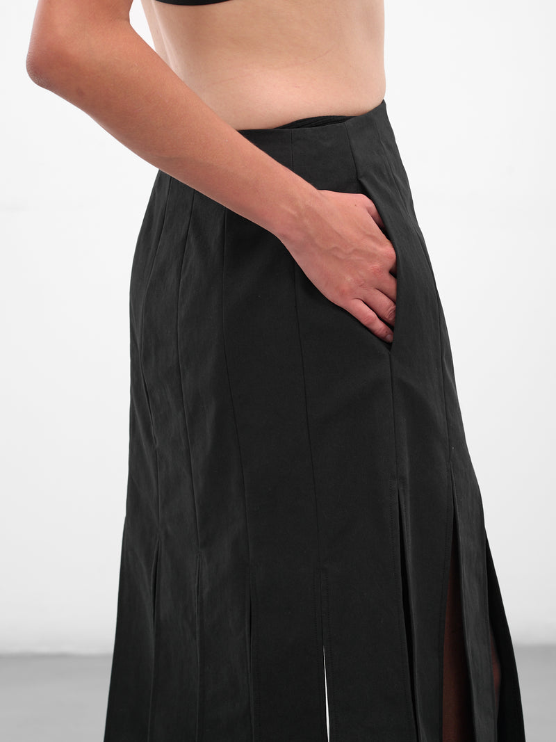 Charcoal Slit Trench Midi Skirt (3169-1267-CHARCOAL)
