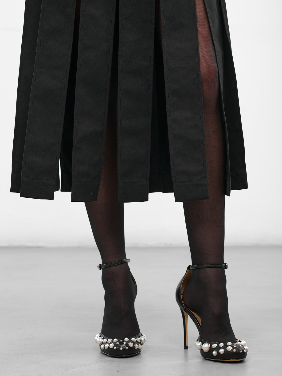 Charcoal Slit Trench Midi Skirt (3169-1267-CHARCOAL)