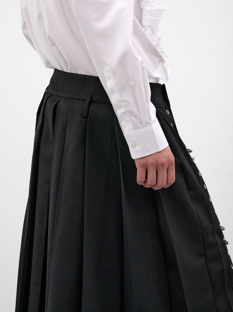 Black Tailored Grommet Ring Kilt (3206E-1217-BLACK)