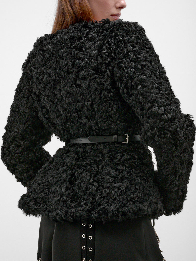 Black Leather Double Loop Belt (BBELT4T-0839-BLACK)