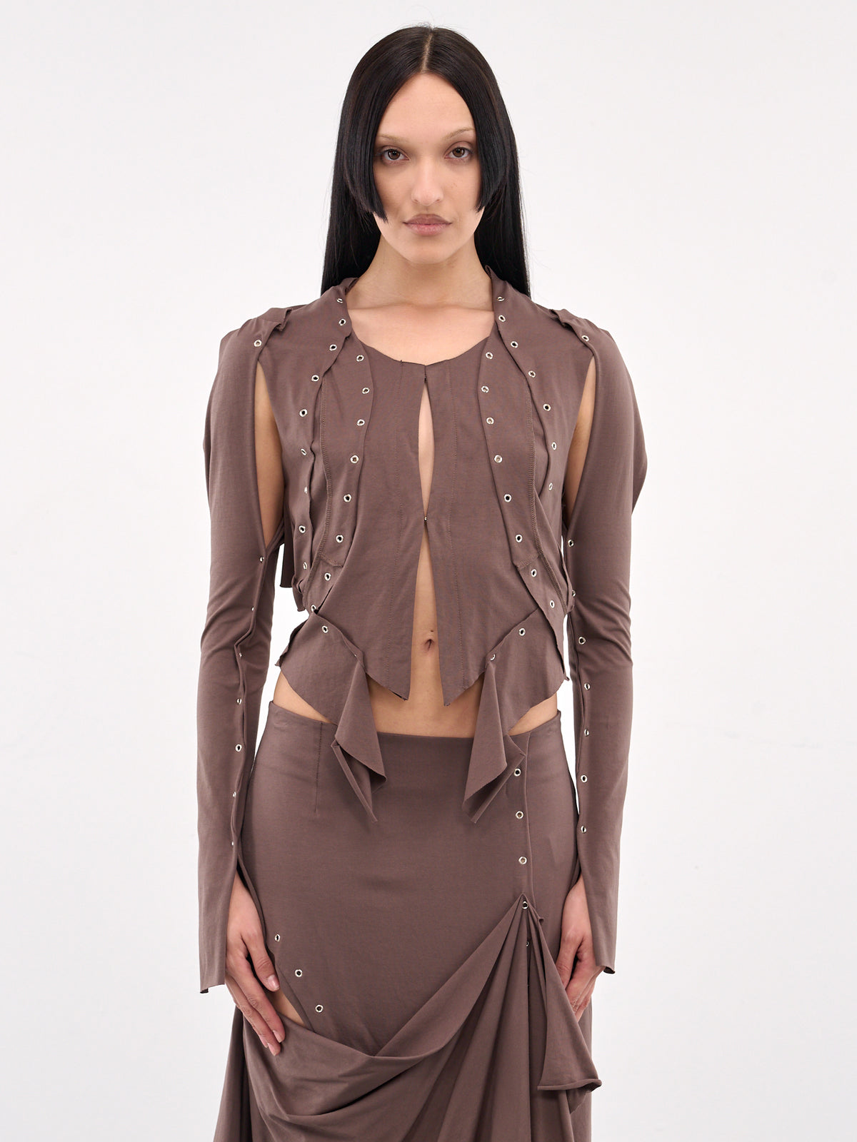 Robyn Eyelet Top (331-629-ROBYN-BROWN