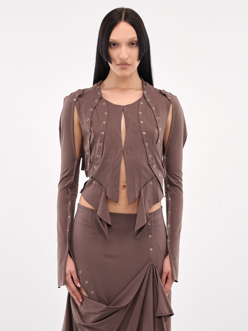 Robyn Eyelet Top (331-629-ROBYN-BROWN