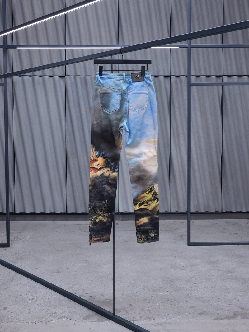 Printed Rococo Painting Denim Jeans (QWJ233-DAG38-09000-MULTICOLOR)