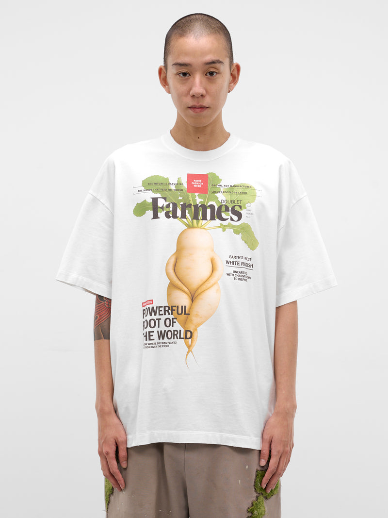 White Oversized Magazine Graphic Tee (34CS430-WHITE)