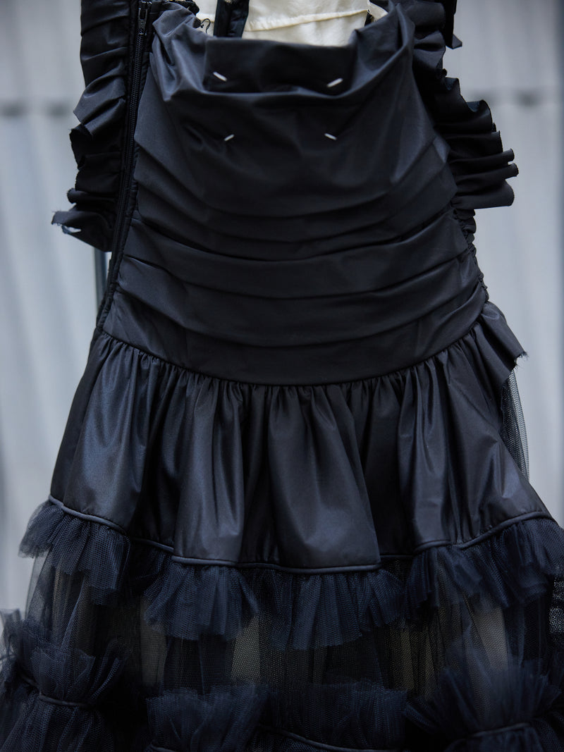 Black Deconstructed Tulle Dress (S29DD0014-S48403-900-BLACK)