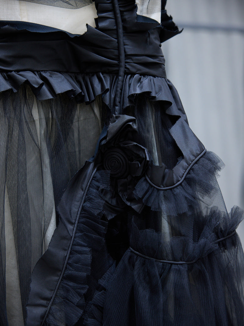 Black Deconstructed Tulle Dress (S29DD0014-S48403-900-BLACK)