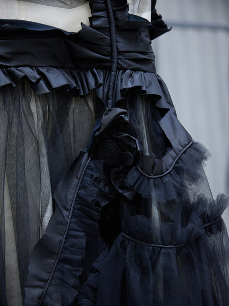ymd様★Willfully tulle frill no sleeve 44379: Beaded Sparkle Tulle Ball Gown with 3D Chiffon Petals