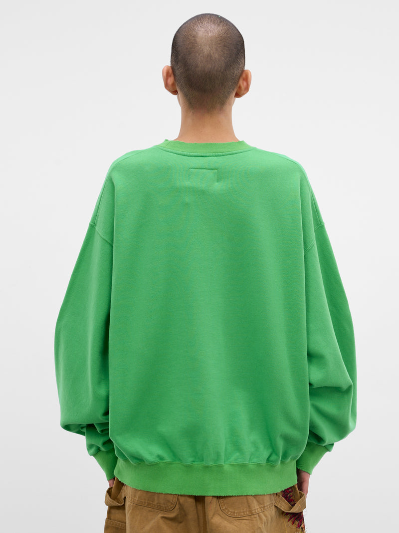 Green Oversized Magazine Graphic Sweatshirt (35CS431-GREEN)
