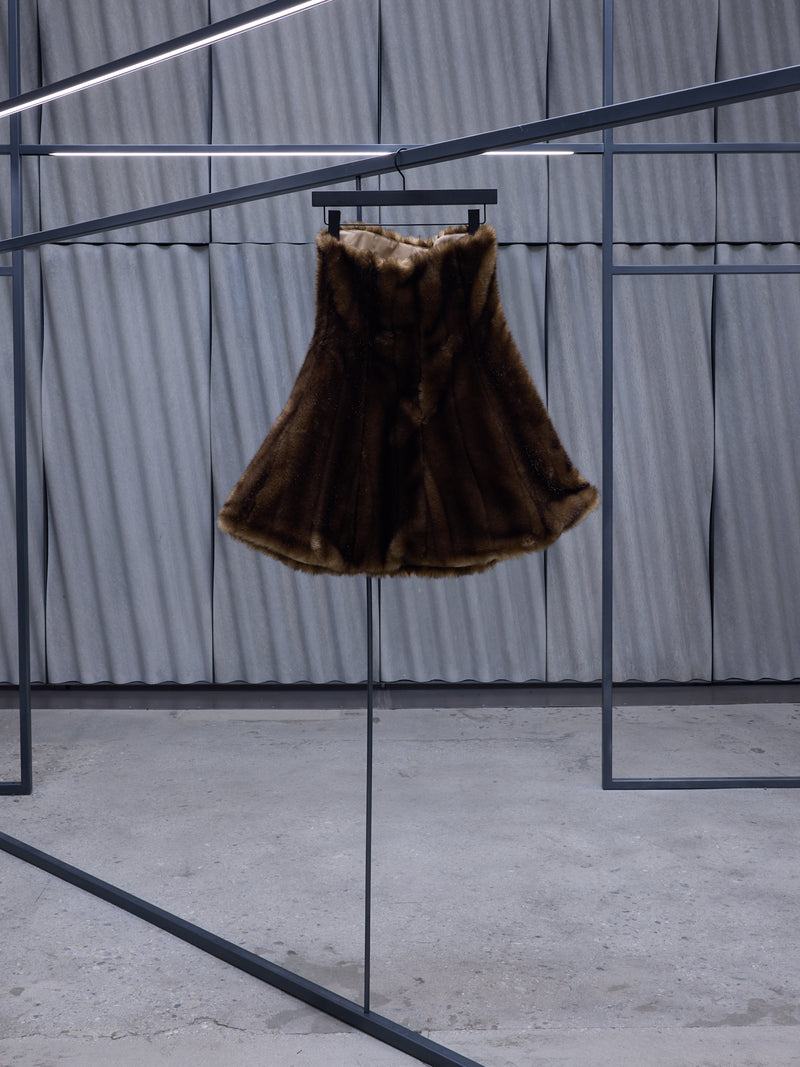 Brown Faux Fur Mini Dress (NLFD01-BROWN)