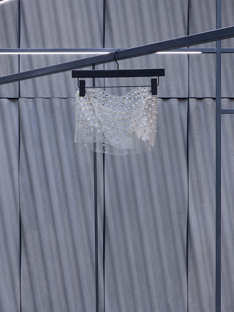 Transparent Sudded Crop Top (4C076A-N0989-TRANSPARENT)