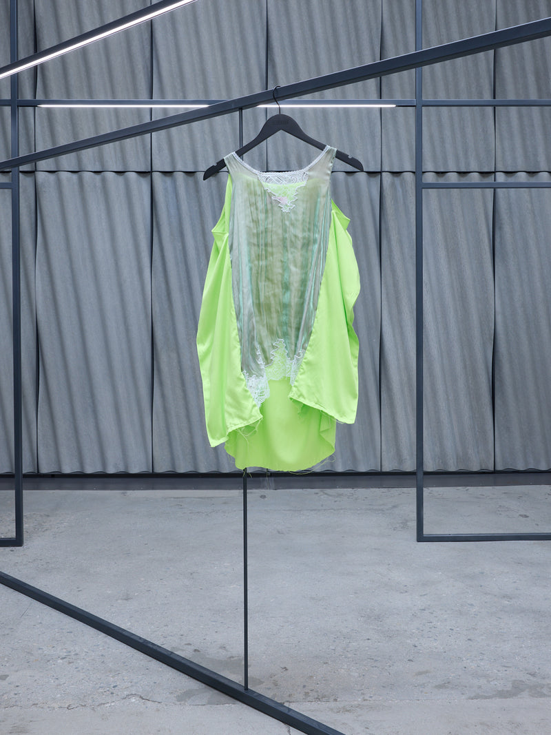 Lime Button-Up Camisole Shirt (426-LIMIRR-LIME-IRRIDESCENT)