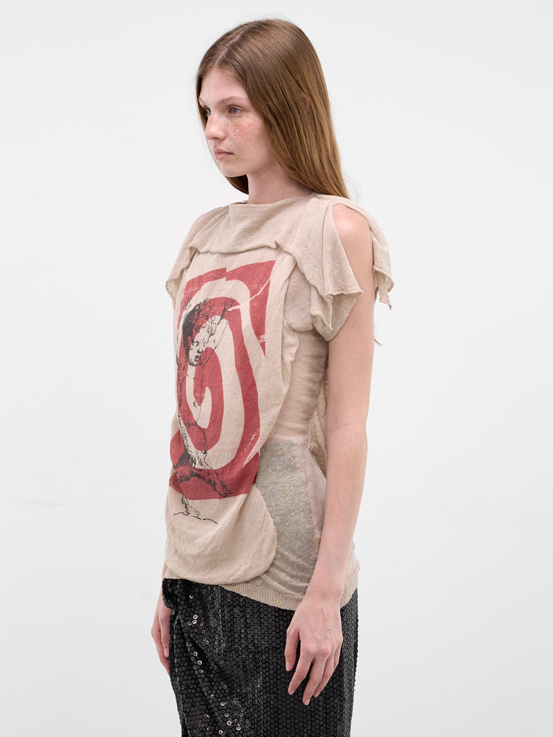 Beige Crinkled Draping Satyr Vest (3803006B-C0090-C403-SAND)