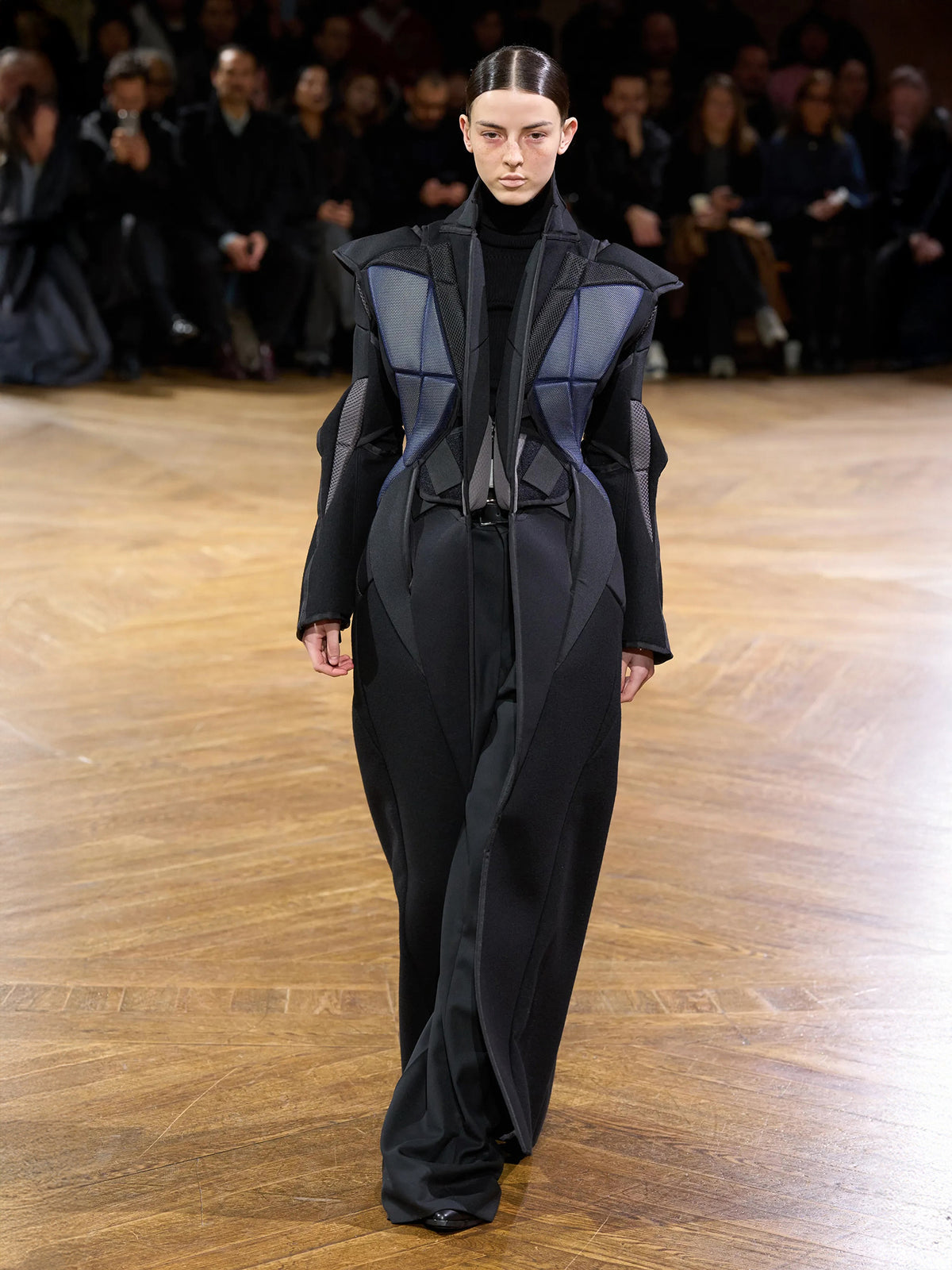 Padded Maxi Coat (JN-C016-051-BLACK-NAVY)