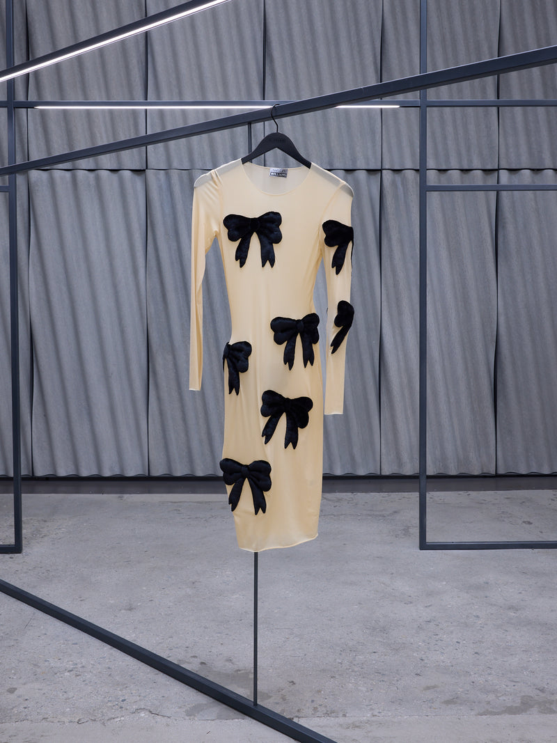 Nude Mesh Confetti Dress (0033-CONFETTI-NUDE-BLACK)