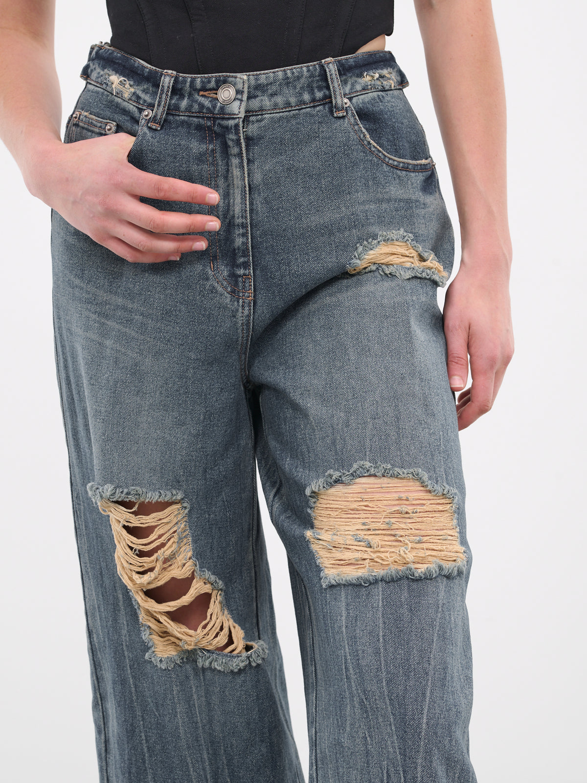 Distressed Denim Pants (3921W50P-BLUE)