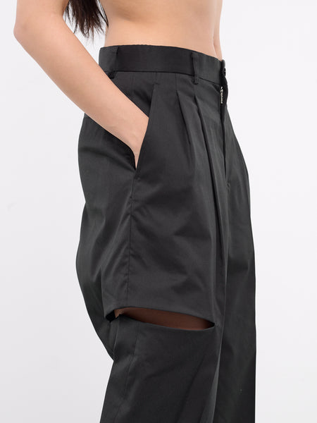 パンツ [MATINKIM]knee cut out detail trooper in black KNEE CUT OUT DETAIL TROUSER IN BLACK – Matin Kim