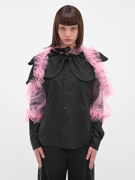 Treat Ürself sheer tops (pink×black) 3PJ003-051-2-BLACK-