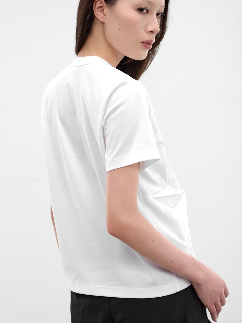 White 3D Star Paneled Tee (3Q-T006-S26-WHITE)