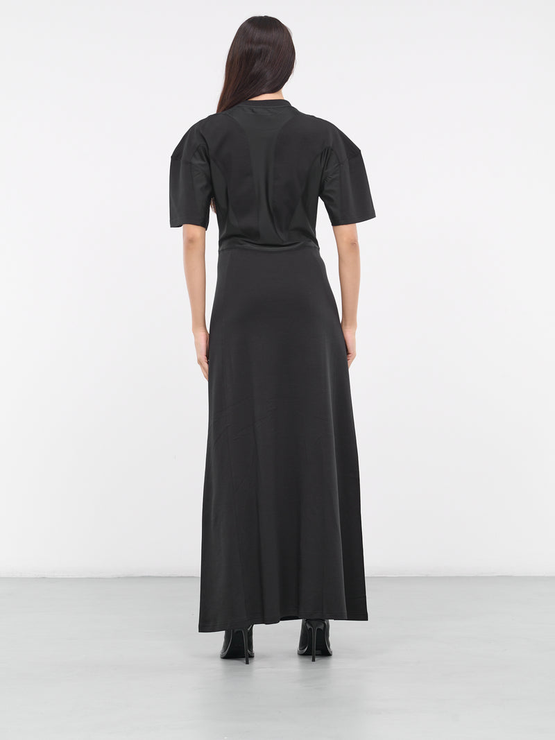 T-Shirt Slit Dress (3R01500681-BLACK)