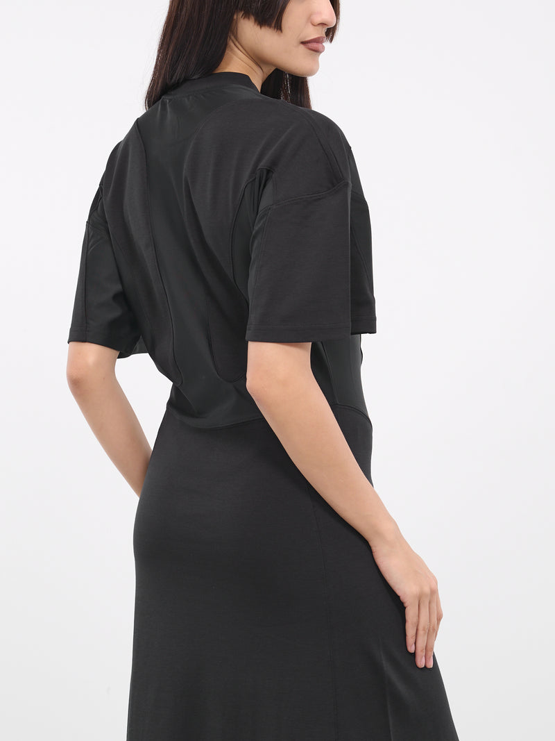 T-Shirt Slit Dress (3R01500681-BLACK)