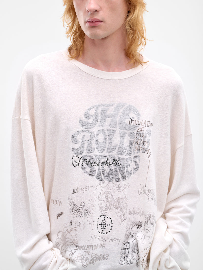 Paly x Rolling Stones Embroidered Tee (3U002Q2021VWT-CREAM)