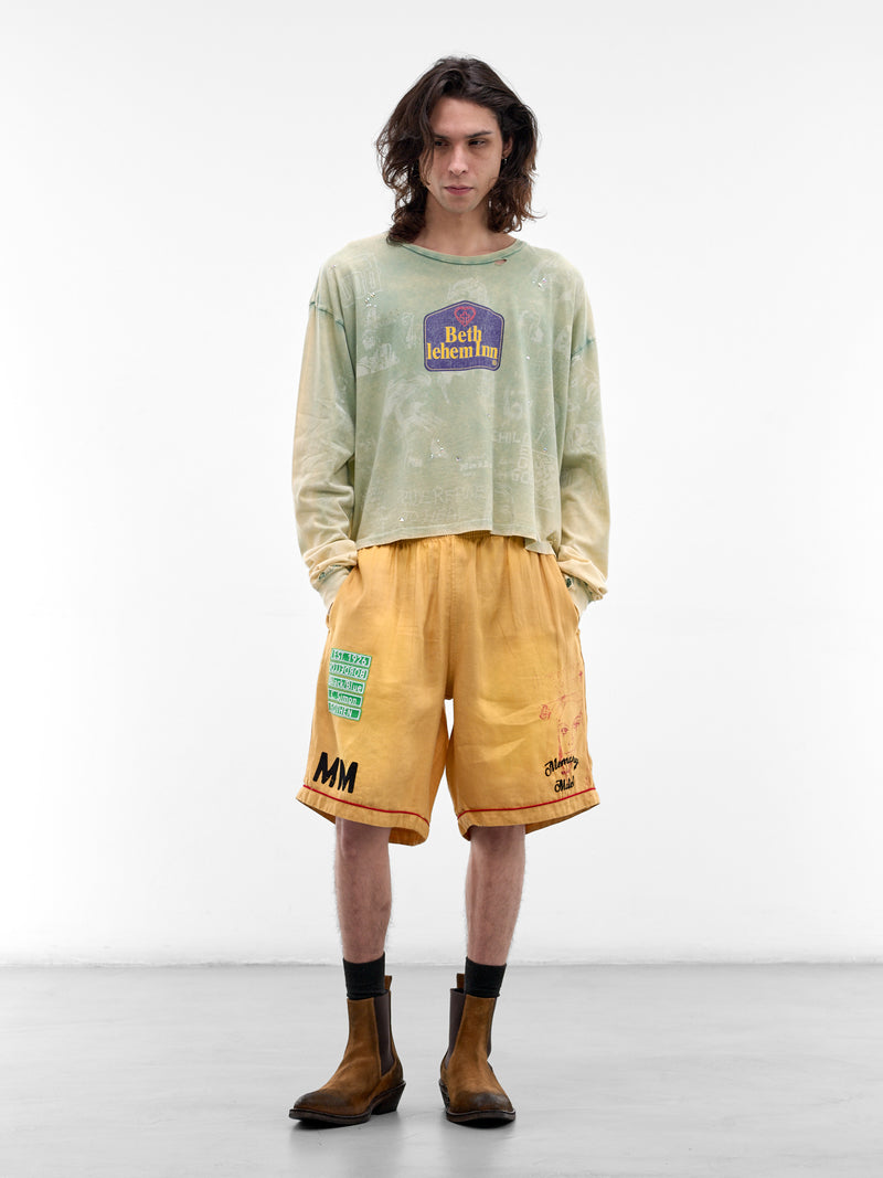 Yellow Linen Montauk Bowling Shorts (5U007Q1010-YELLOW)