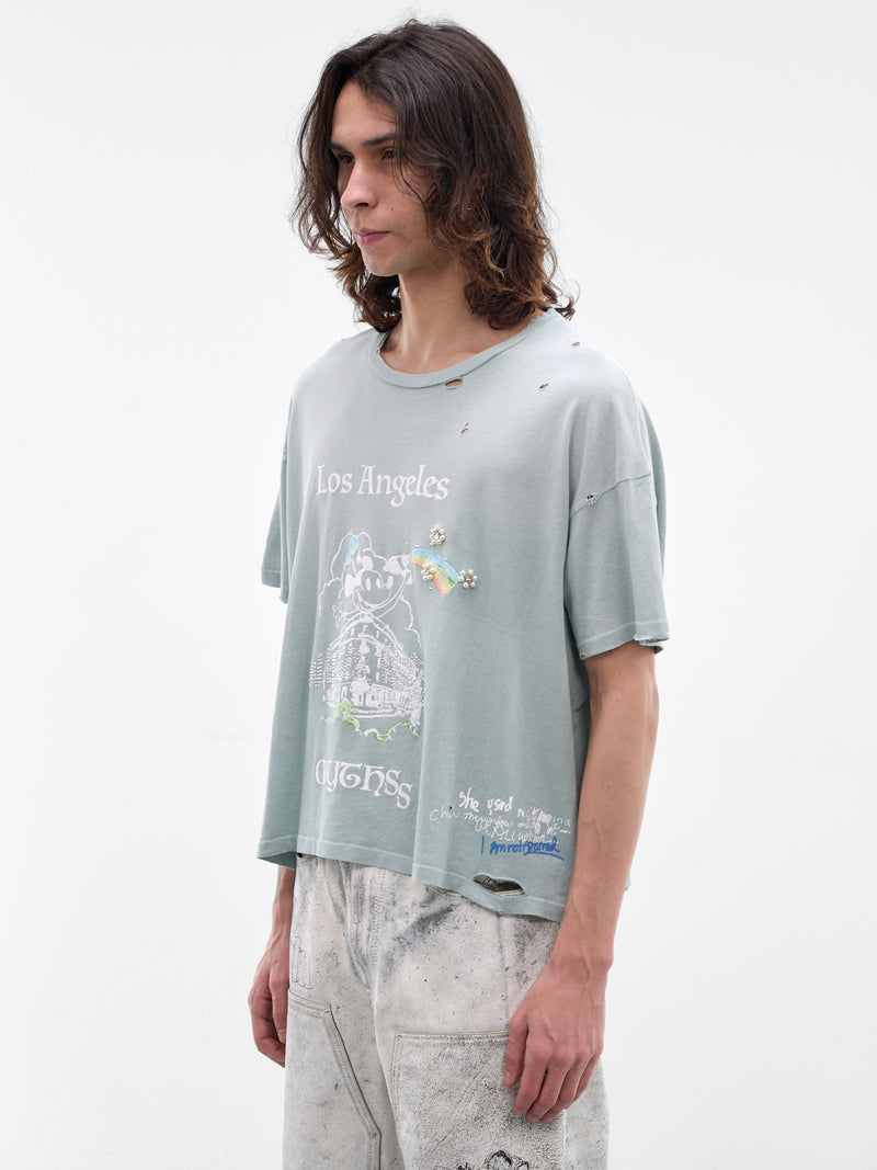 Blue Mythyss Distressed Tee (2U002Q1010-TEAL)