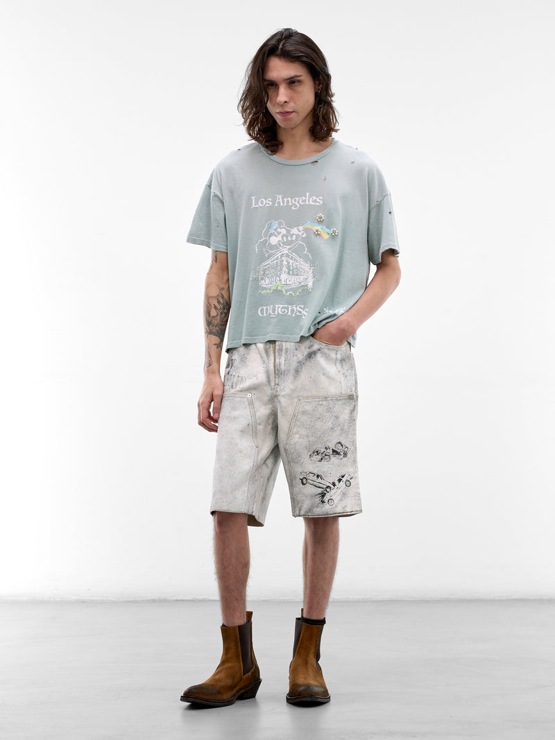 White Leather Holy Mountain Shorts (5U011Q1010-WHITE)