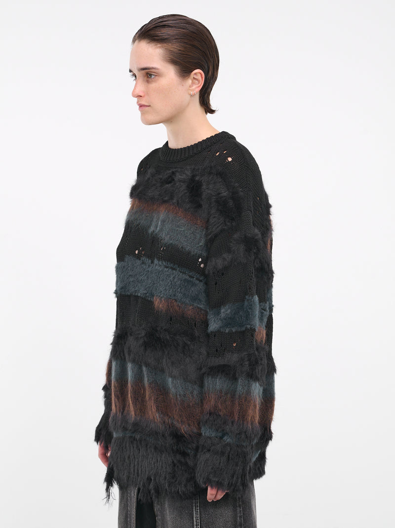 Stripe Knit Sweater (3X51W065-BLACK)