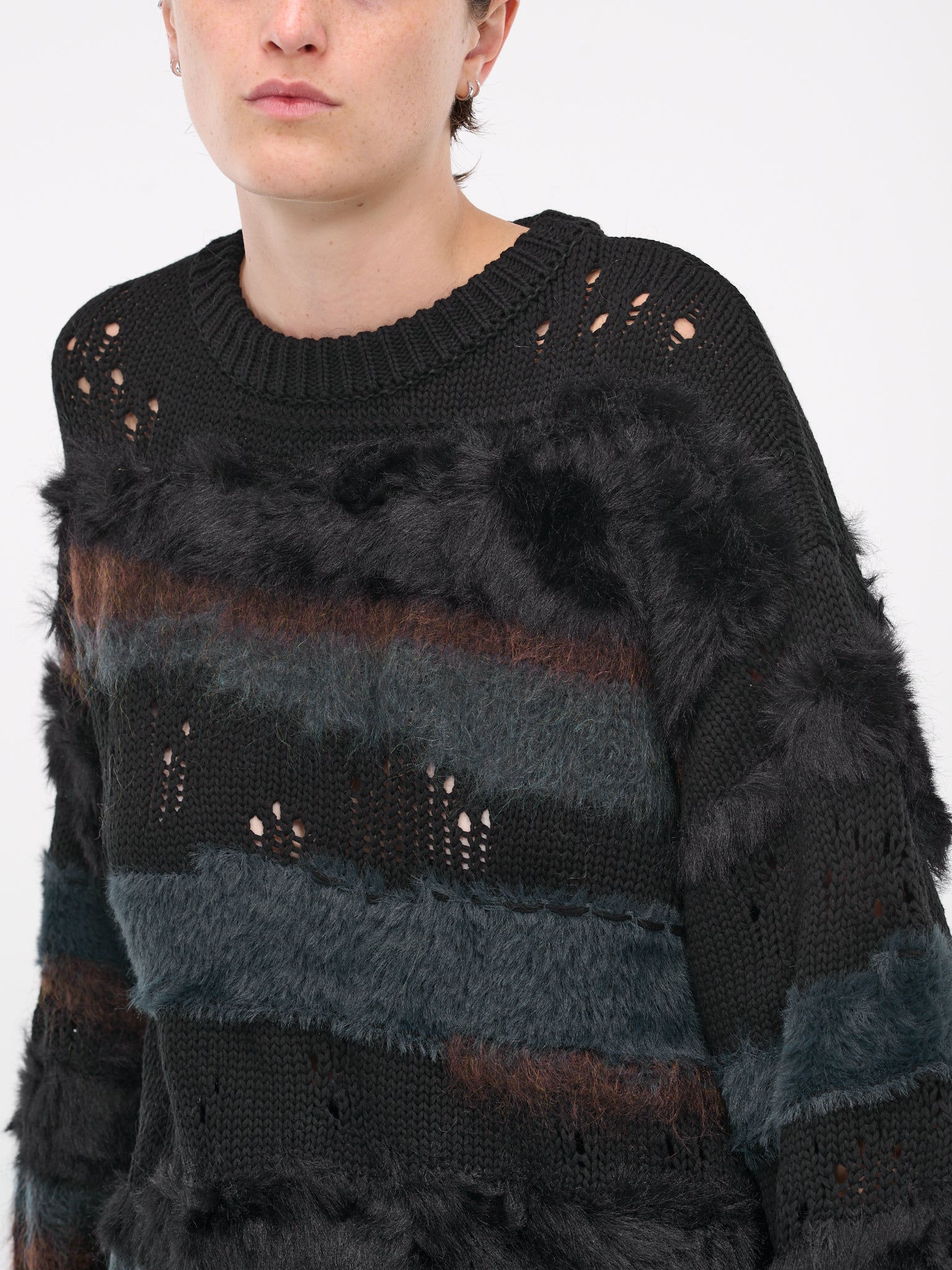 Stripe Knit Sweater (3X51W065-BLACK)