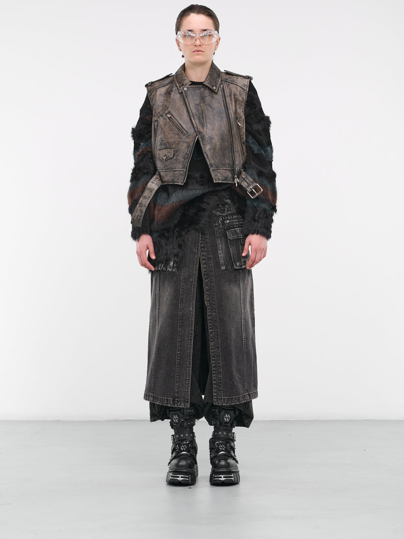 Stripe Knit Sweater (3X51W065-BLACK)