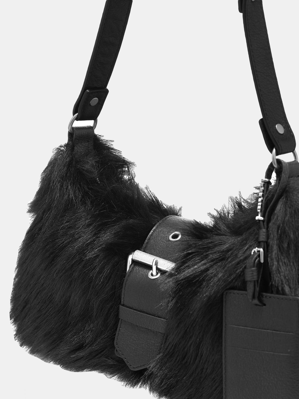 Faux-Fur Bag (3XD4W505-BLACK)