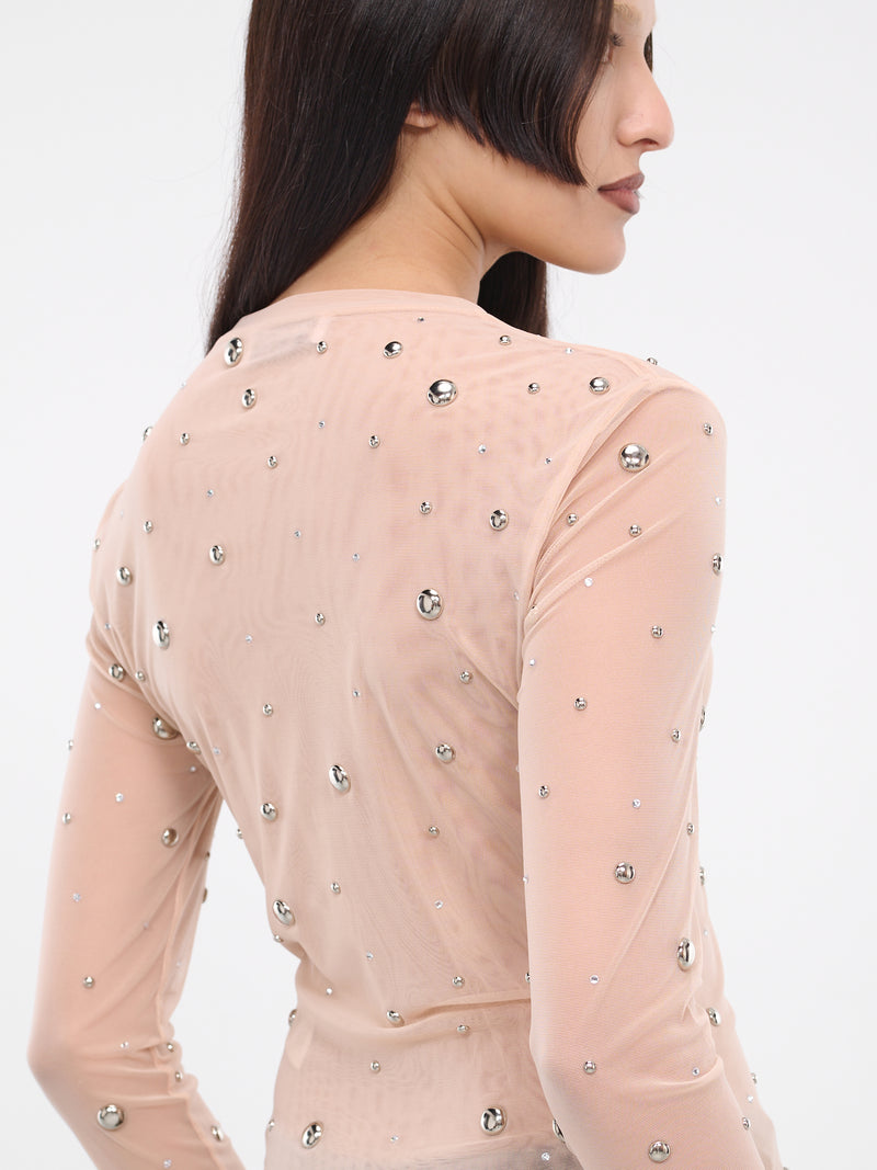 Stud Rhinestone Tulle Tee (4-4T021A-N0817-AMBERLIGHT)