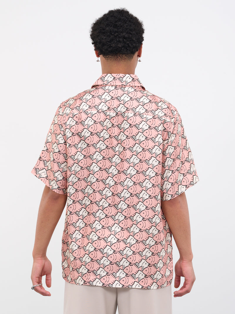 Classic Fish Shirt (4025A-W095-PINK-FISH-SILK)