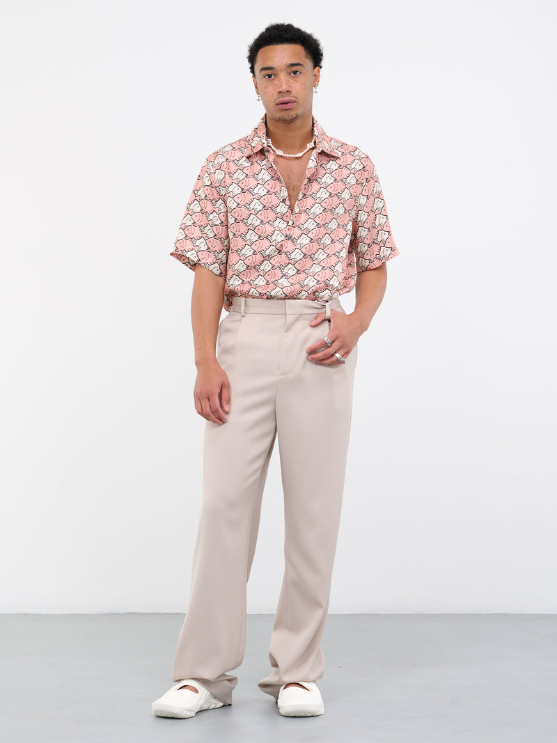 Classic Fish Shirt (4025A-W095-PINK-FISH-SILK)