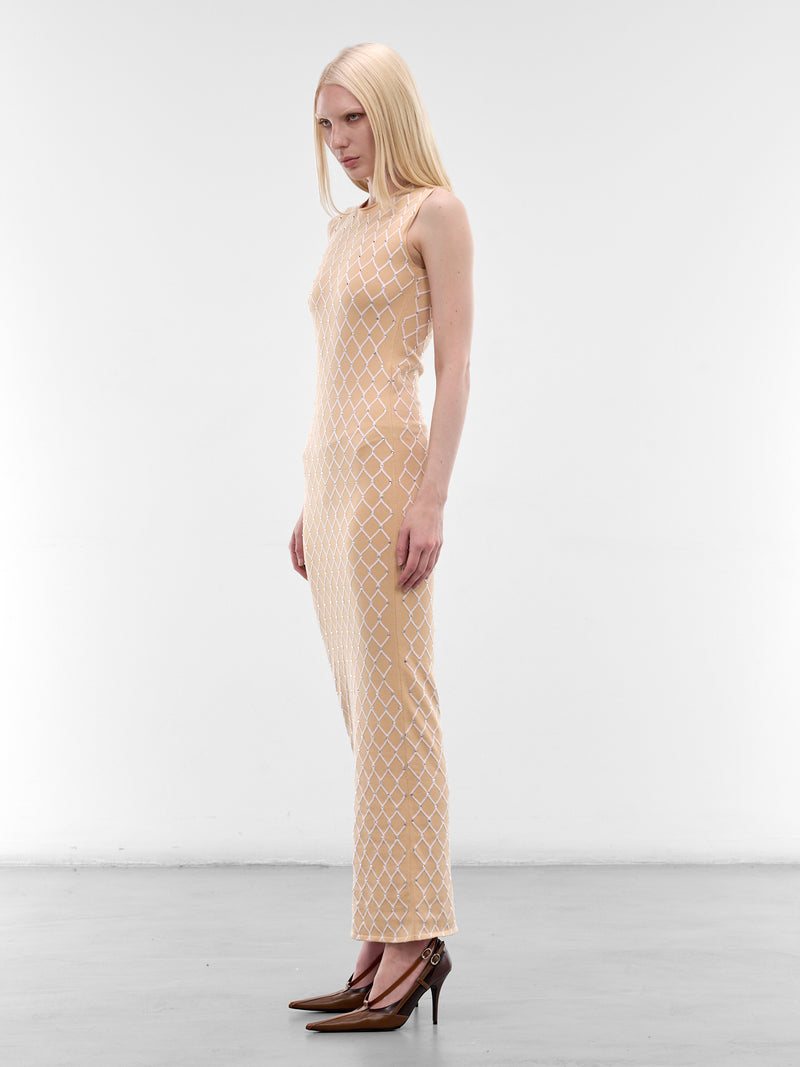 Nude Resille Fishnet Maxi Dress (4027-2000-NUDE)