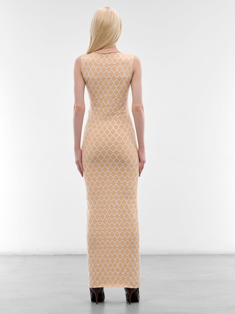 Nude Resille Fishnet Maxi Dress (4027-2000-NUDE)