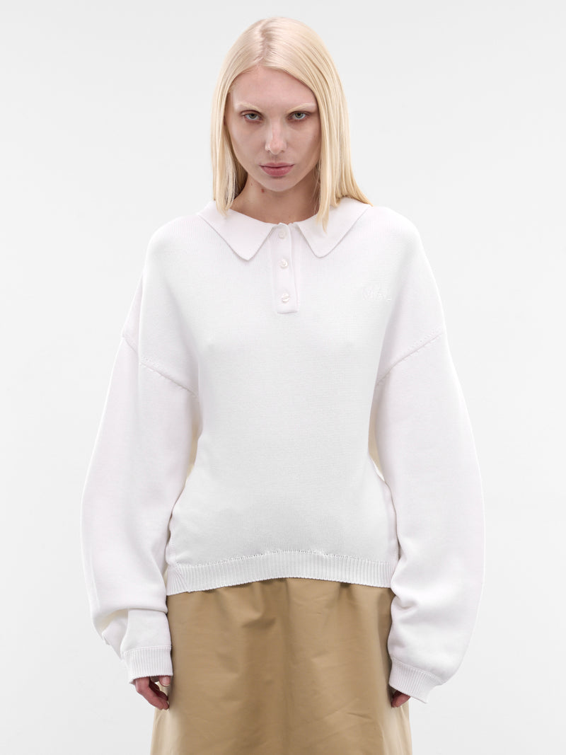 White Upside-Down Knit Sweater (4030-9000-WHITE)