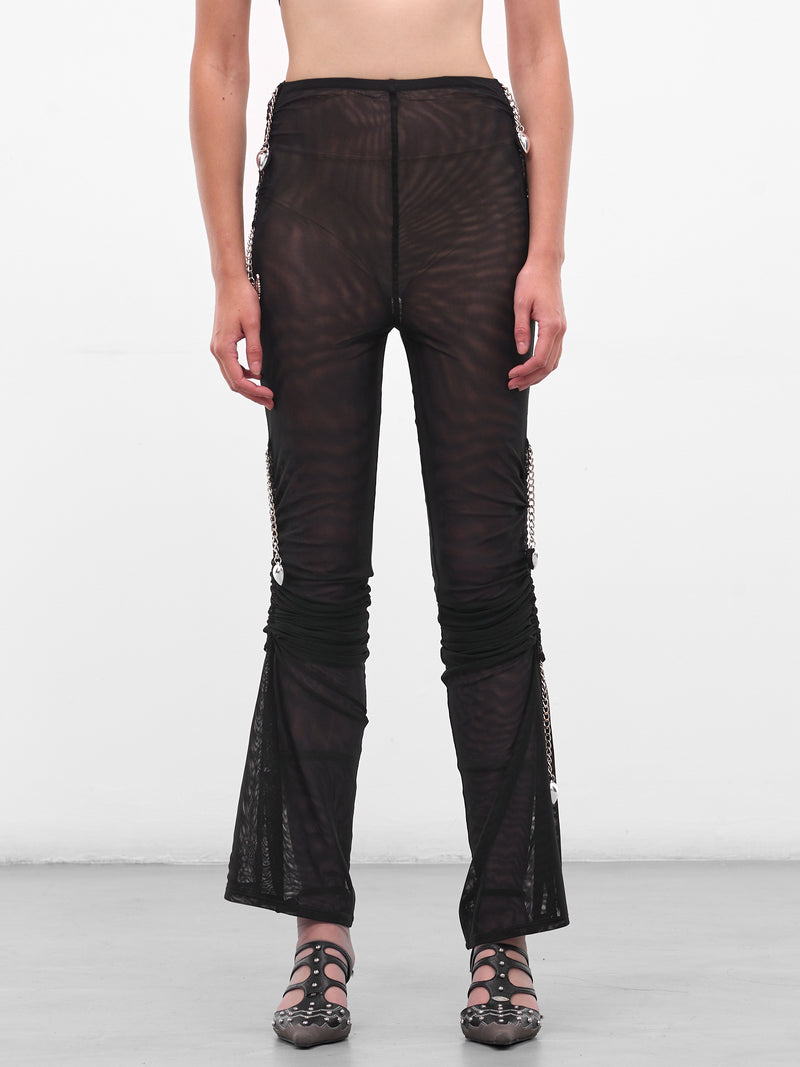 Black Sonicscape Mesh Flare Leggings (4060-SONICSCAPE-BLACK)