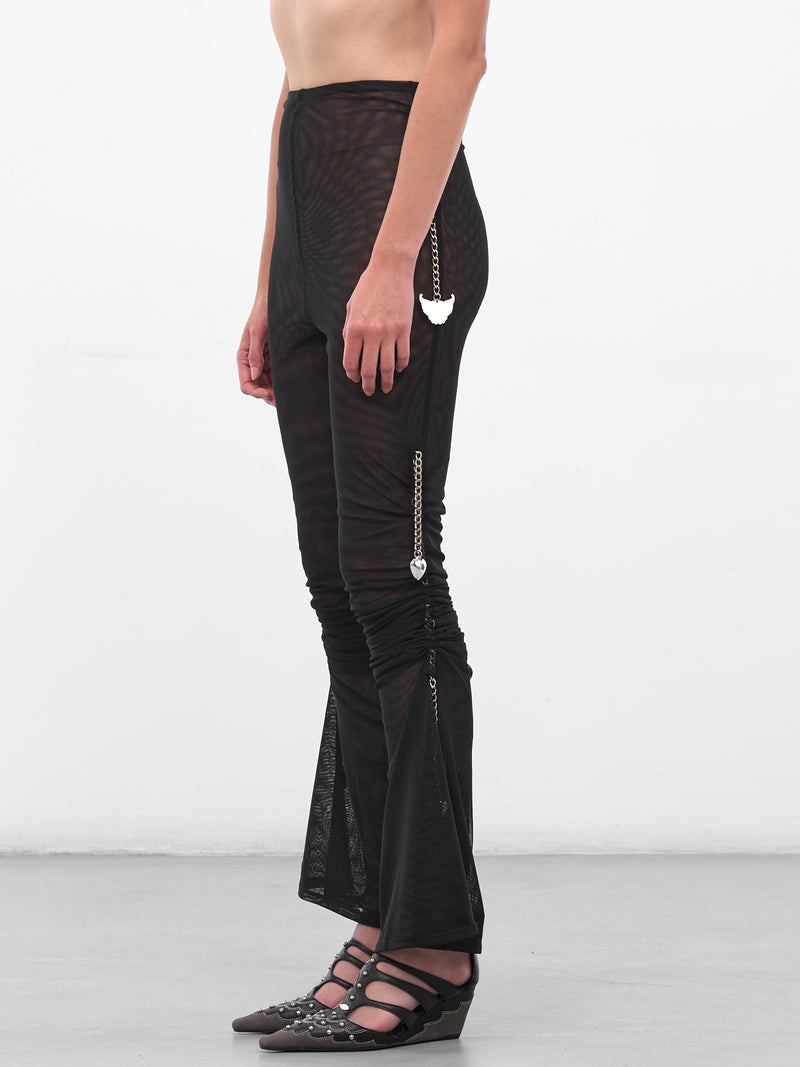 Black Sonicscape Mesh Flare Leggings (4060-SONICSCAPE-BLACK)