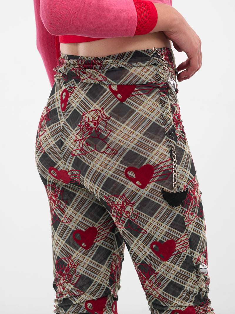 Sonicscape Tartan Flocked Mesh Leggings (4061-SONICSCAPE-MULTI)
