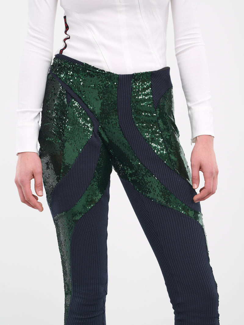 Sequin Knit Leggings (406501-GREEN)
