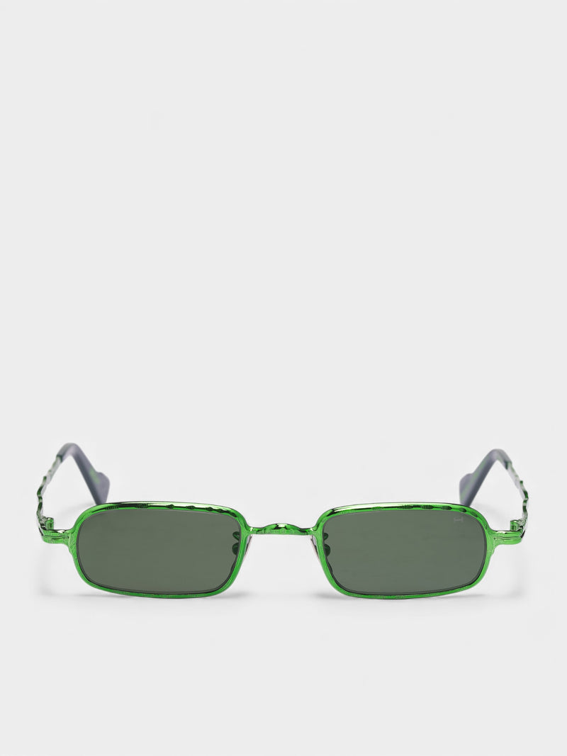Z18 Green Rectangular Metal Sunglasses (KRSZ18HB000000FE-GREEN)