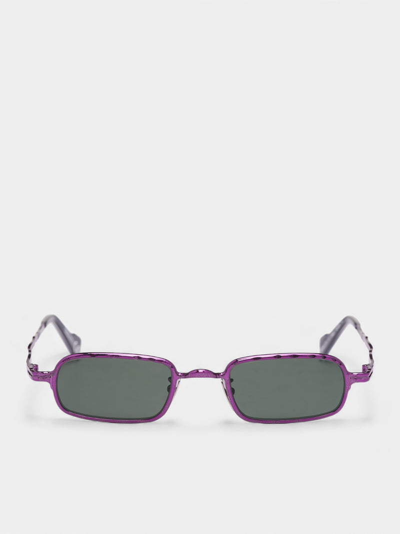 Z18 Red Rectangular Metal Sunglasses (KRSZ18FX000000FE-GREEN)