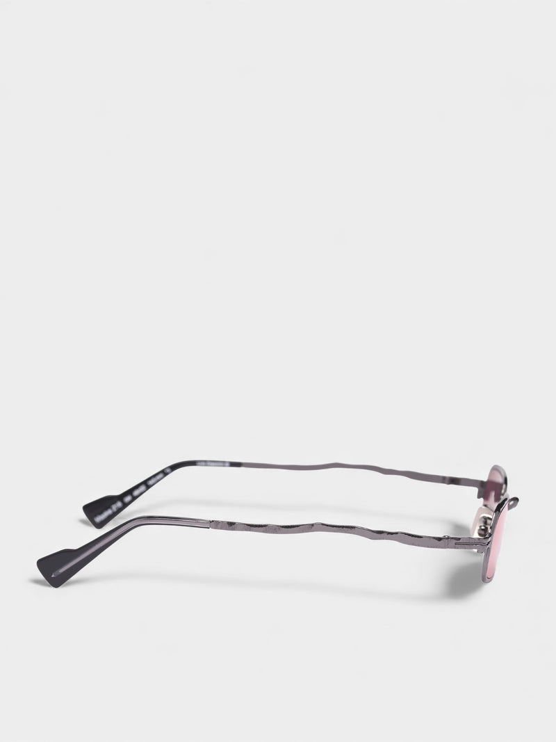 Z18 Gunmetal Rectangular Metal Sunglasses (KRSZ18GM000000FX-FUCHSIA
