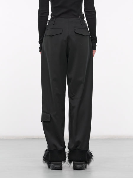 【関税込み】Simone Rocha ブラック リボン トラックパンツ Gathered Track Trousers (4100-1067-BLACK)