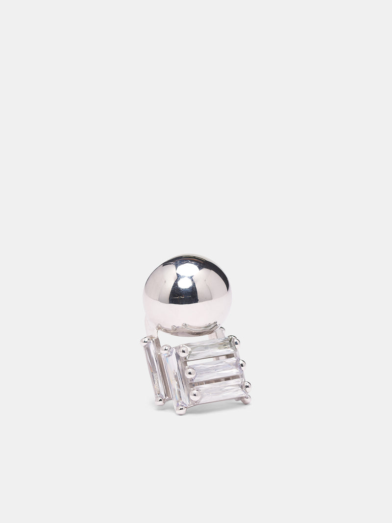 Silver Armadillo Armor Ring (ARMADILLO-ARMOUR-CLEAR-RHODIUM)