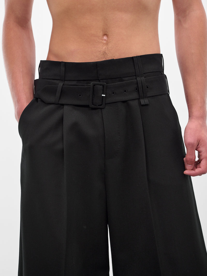Black Wide Leg Multi Belt Loop Trousers (4159B-1217-BLACK-JET)