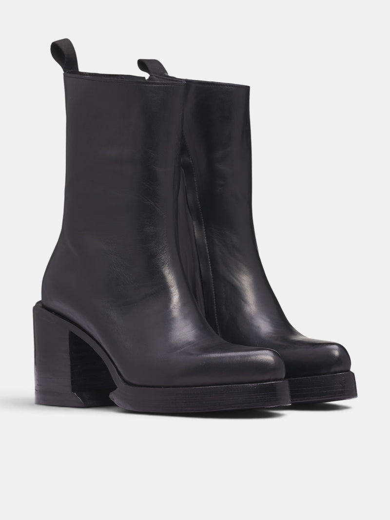 Black Leather Dagger Boots (43-DAGGER-BOOTS-BLACK)