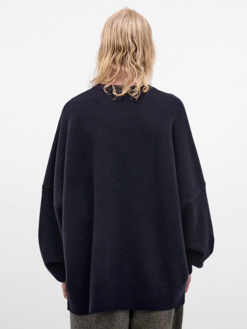 Navy Cashmere Mina Oversized Sweater (458-MINA-NAVY)